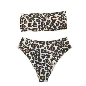 2pc High waisted Leopard Bikini